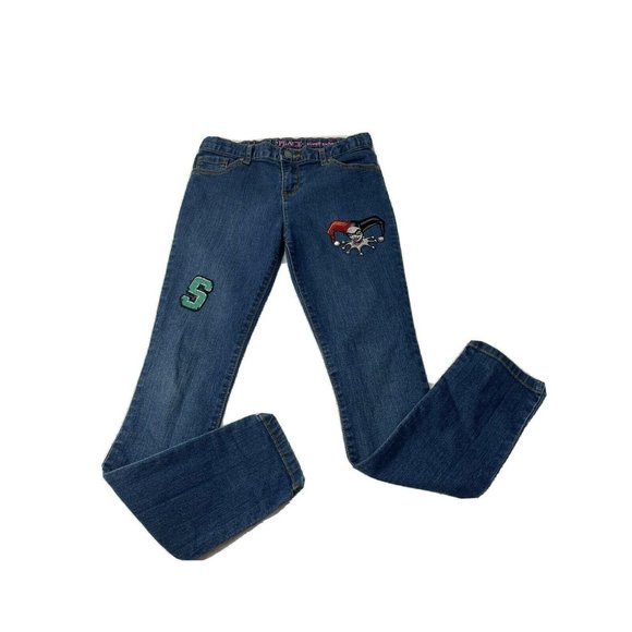 Harley Quinn decals on Children's Place Jeans sz12 - Picture 1 of 8